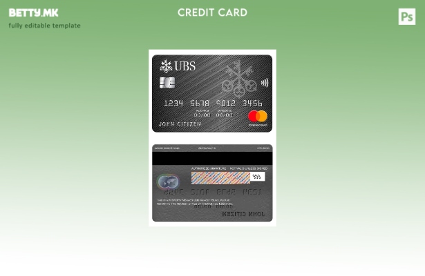 Модерен стил на шаблон за мастер картички на банката Монако UBS